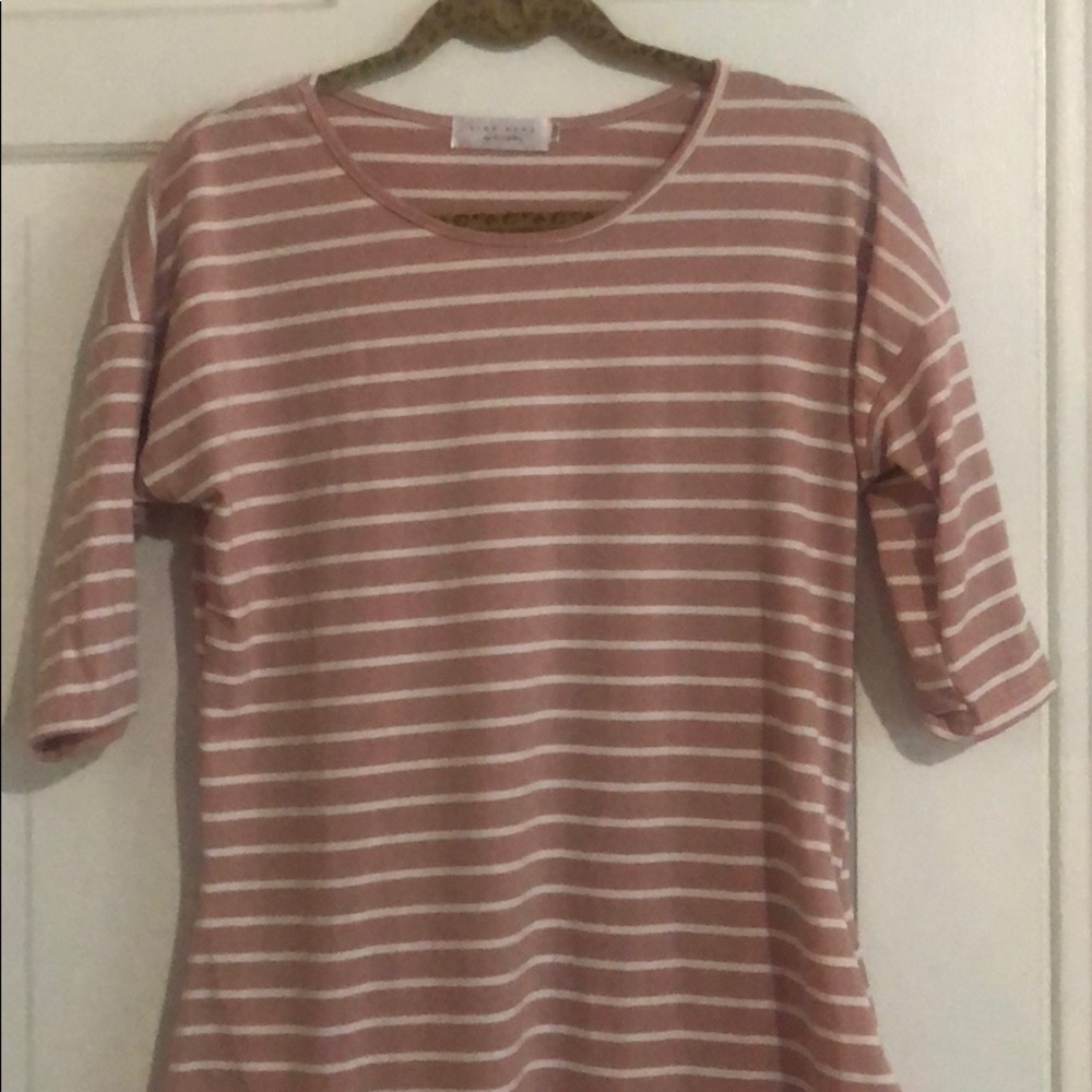 Striped midi dress pink/mauve